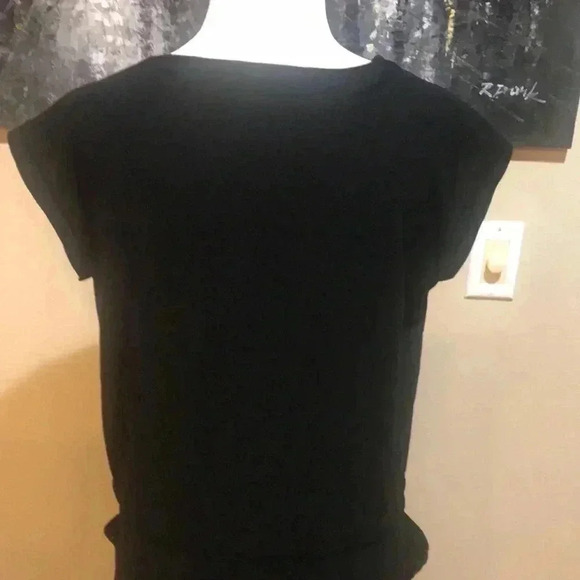 Asos design Black Midi Adjustable Waist Tie Belt Oversized w/Pockets Dress-10 - Picture 8 of 9